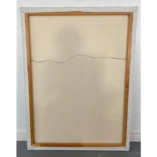 Blue Beach Scene Oil on Canvas Painting in Pastel Colors - 3 Pieces For Sale - Image 8 of 13