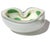Mid 20th Century Vintage Murano Barbini Gold Flecks Green Spots White Italian Art Glass Folded Rim Ashtray Bowl Dish For Sale - Image 5 of 10