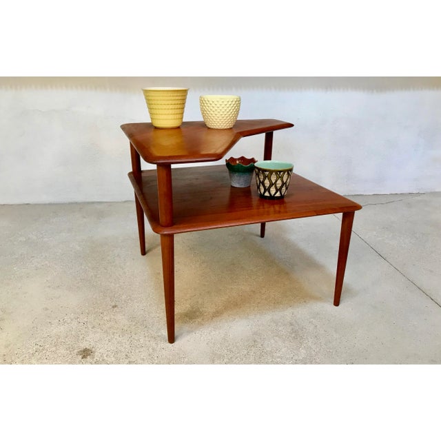 Mid-Century Danish Solid Teak 2-Level Side Table by Peter Hvidt & Orla Mølgaard-Nielsen for France & Søn, 1960s For Sale - Image 14 of 18
