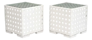 Skyline Design Glass Top Side Tables, Pair