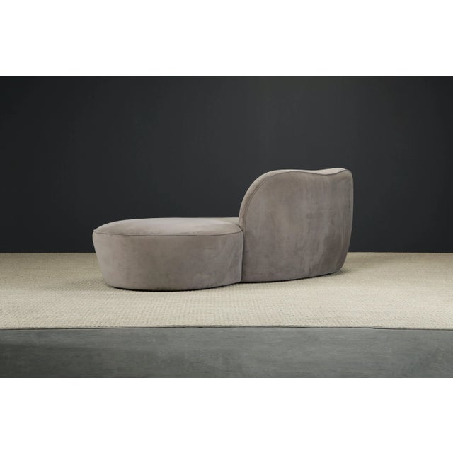 Vladimir Kagan for American Leather 'Zoe' Sofa in Grey Alcantara, Signed For Sale - Image 9 of 12