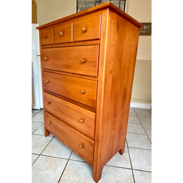 1980’s Vintage Crawford Furniture Solid Maple Chest of Drawers Chairish