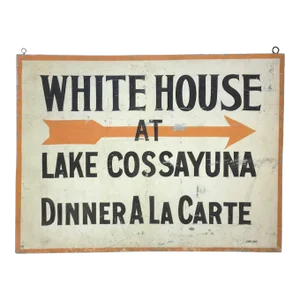 Circa 1930s White House Lake Cossayuna Tin Sign