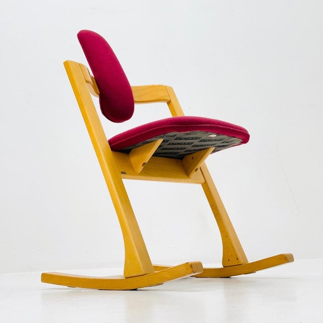 Vintage Teak Pendulum Balance Chair by Peter Opsvik for Stokke, Norway, 1980s For Sale - Image 10 of 11