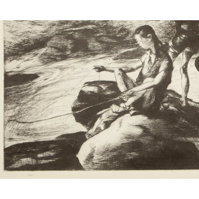 1939 After John E. Costigan "Fishermen Three", First Edition Period Offset Lithograph For Sale - Image 4 of 9