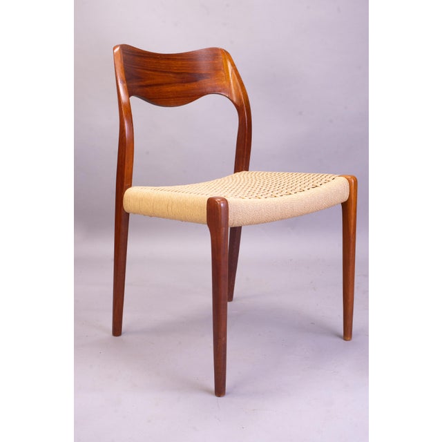 Tan Teak Model 71 Dining Chairs by Niels Møller for J. L. Møllers, 1960s, Set of 6 For Sale - Image 8 of 18