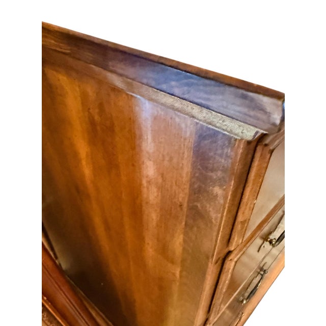 Wood 1950s Ethan Allan 8-Drawer Light Cherry Double Dresser For Sale - Image 7 of 7