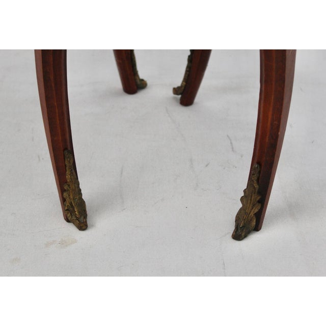 Late 20th Century French Louis XV Style Occasional Side Tables Feature Green Marble Tops, Non-Identical-a Pair For Sale - Image 13 of 18
