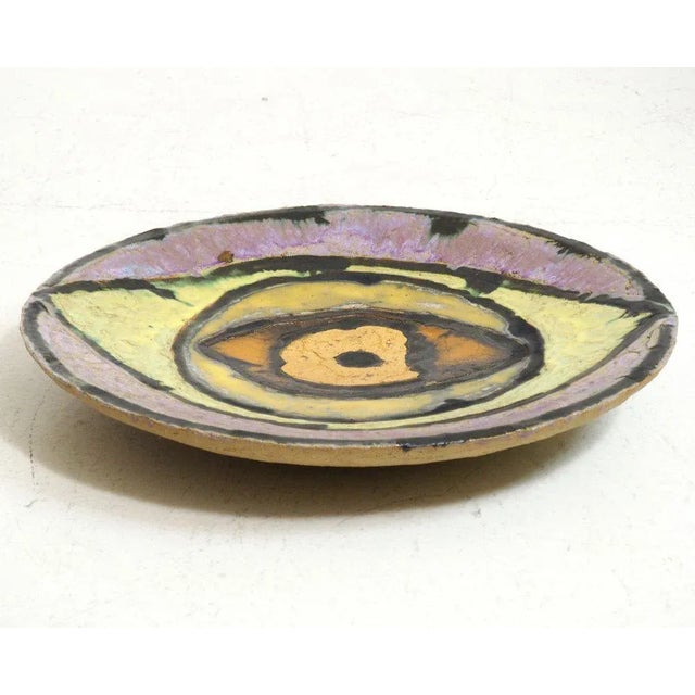 Yellow Large Danish Enamel Stoneware by Astrid Grundvig For Sale - Image 8 of 8