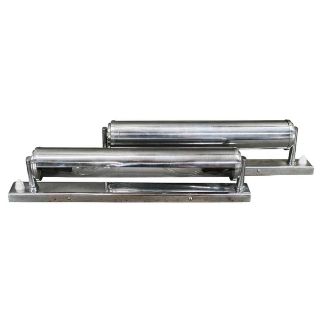 Bauhaus Chrome Wall Lights by Napako, Czechoslovakia, 1940s, Set of 2 For Sale - Image 11 of 11
