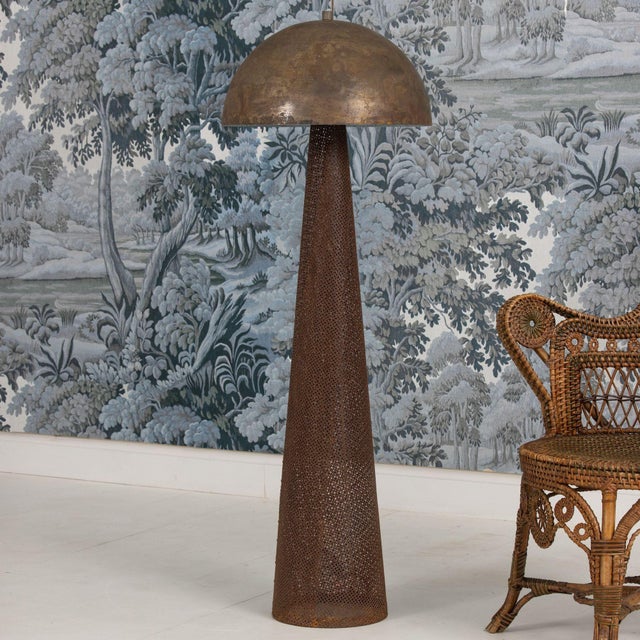 Mid 20th Century Mid Century Modern French Rigitulle Tole Floor Lamp in the Manner of Mathieu Matégot For Sale - Image 11 of 13