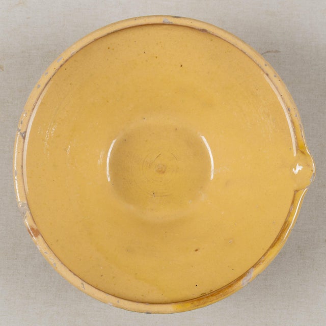 French Country Yellow Glazed Earthenware Tian Bowl, Rustic Provence For Sale - Image 10 of 11