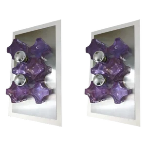 Pressed Glass Sconces by Biancardi and Jordan Arte, Italy, 1970 - A Pair