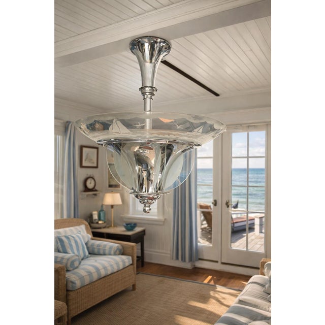 Vintage Art Deco Chandelier, 1930 For Sale - Image 14 of 14