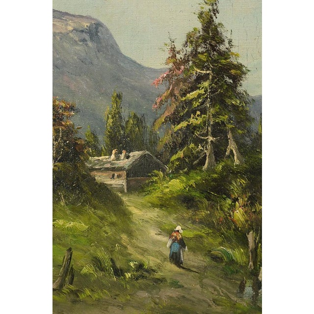 C. Lion, Mountain Landscape, Late 19th Century, Oil on Canvas For Sale - Image 8 of 18
