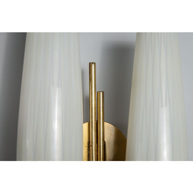 Double Shades Sconces with Brass Details, 1960s, Set of 2 For Sale - Image 15 of 16