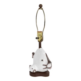 Vintage Ivo De Santos Ceramic Fish Lamp for Raymor For Sale