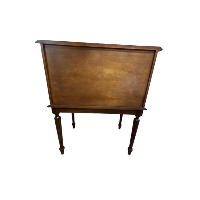 Traditional Cherry Secretary Desk With Tambour Storage and Compass Inlay French Style Secretary Desk With Inlay For Sale - Image 12 of 12