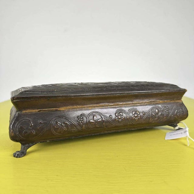 Wooden Jewelry Box in Leather, 1900s For Sale - Image 4 of 9