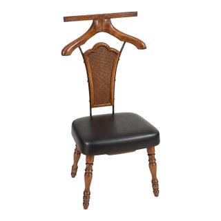 Vintage Babcock-Phillips Gentleman’s Valet Chair With New Black Leather Seat For Sale