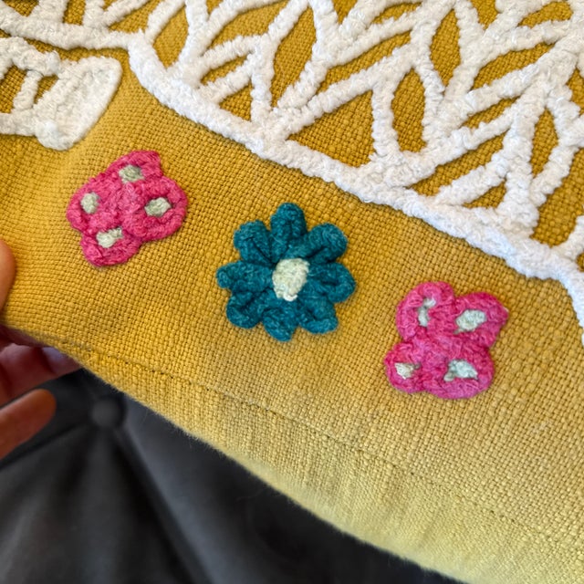 Anthropologie Embroidered Gael Tiger Lumbar Pillow For Sale - Image 12 of 12