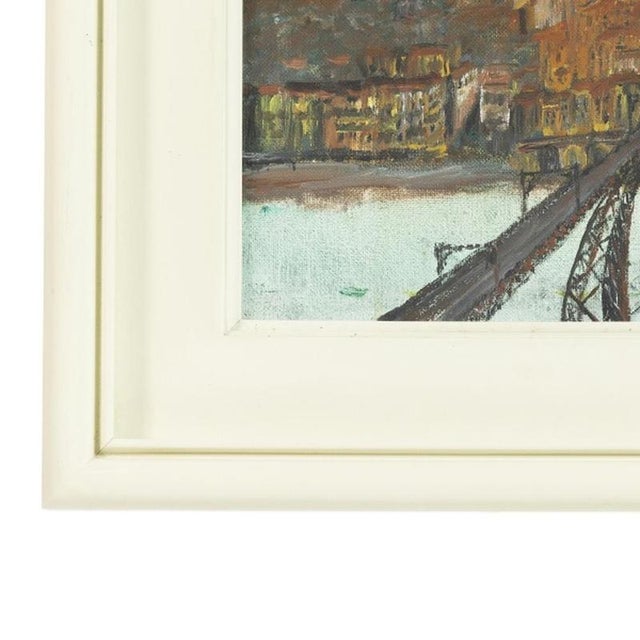 Modern Levi Guerra, Port View, 1920s, Oil on Canvas For Sale - Image 3 of 6