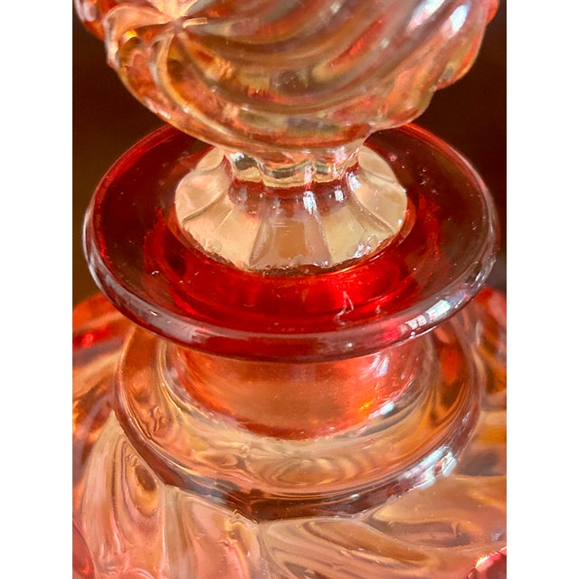 Red Antique Baccarat Rose Tienté Pinwheel Perfume Bottles – Set of Four For Sale - Image 8 of 10