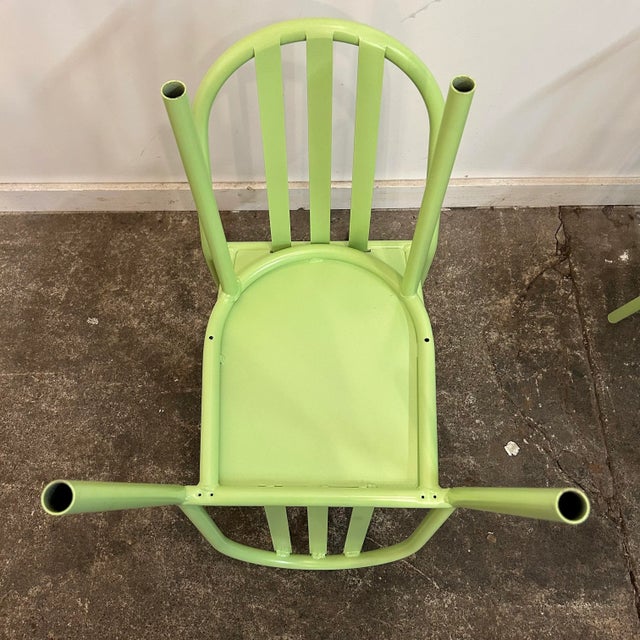 Set of 6 Model 222 Dining Chairs by Robert Mallet-Stevens Older Originals New Powder Coat For Sale - Image 11 of 13