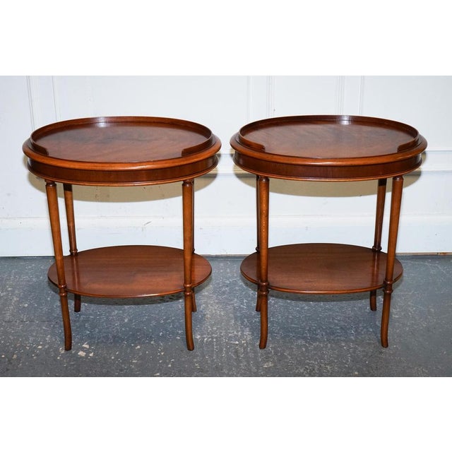 A beautiful pair of Bradley Yew Wood Side Tables. Please carefully examine the pictures to see the condition before...