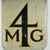 Mid 20th Century Vintage Wall Hung Wood Sign in Shield Like Shape With the Number "4" and "Mg" Letters For Sale - Image 5 of 5