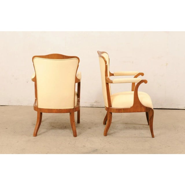 Cream Early to Mid 20th Century French Fauteuils - A Pair For Sale - Image 8 of 12