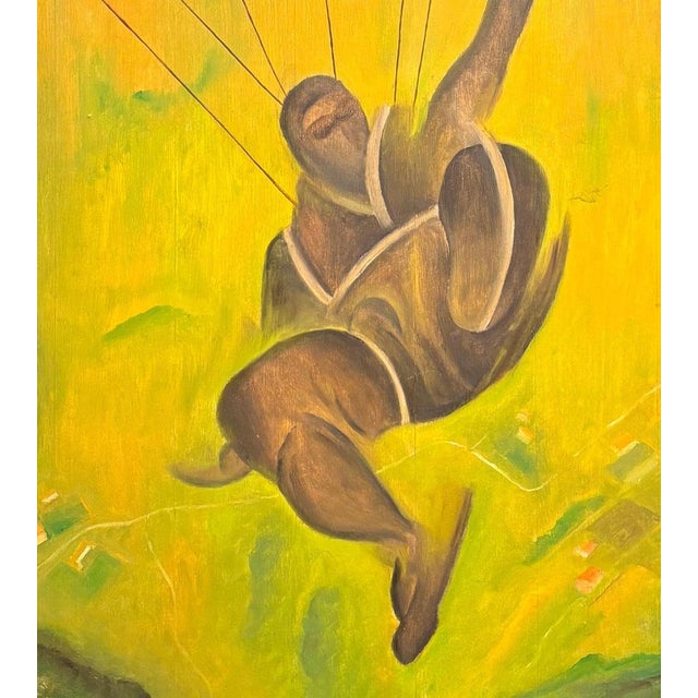 Renato Di Bosso, Parachutist, Oil on Board For Sale - Image 3 of 8