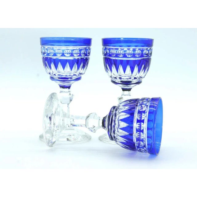 1920s Blue & Clear Cut Crystal Glassware - Set of 12 For Sale - Image 11 of 12