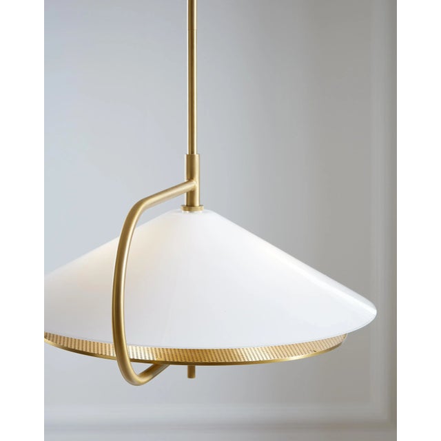 Metal Kelly Wearstler by Visual Comfort Studio Gesture Pendant, Burnished Brass For Sale - Image 7 of 8