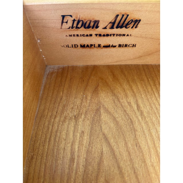 Ethan Allen 1776 Collection 6 Drawer Maple Double Dresser & Mirror For Sale - Image 10 of 10