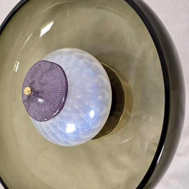 1990s Brown and Purple Murano Glass Sconces - A Pair For Sale - Image 9 of 13