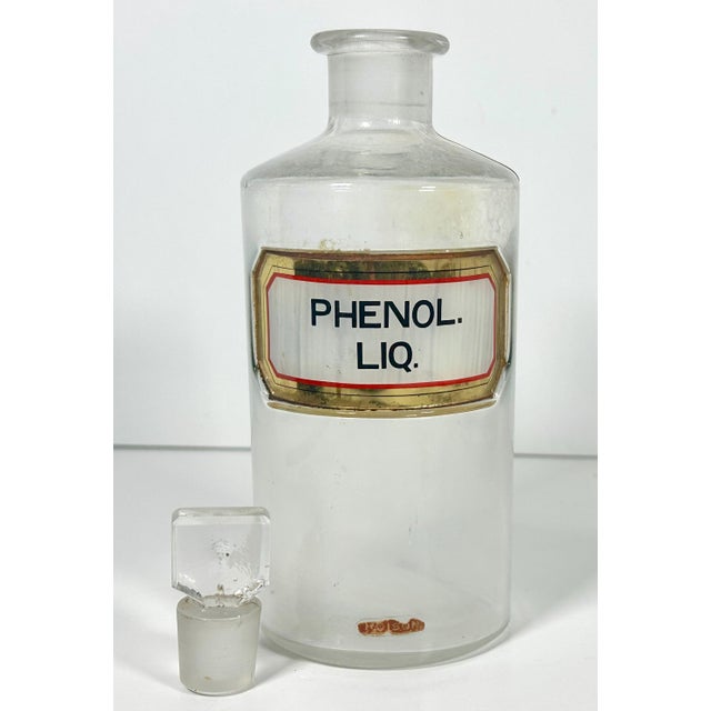 Antique Apothecary Bottle Collection: LUG Label Glass Stopper Bottles For Sale - Image 4 of 10