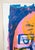 1960s Mid Century Modern Art Print Figure Abstract Portrait Sign Signed Blue Pink For Sale - Image 12 of 13