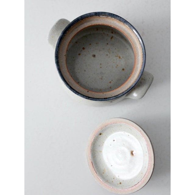 Vintage Handmade Studio Pottery Covered Bowl For Sale - Image 6 of 13
