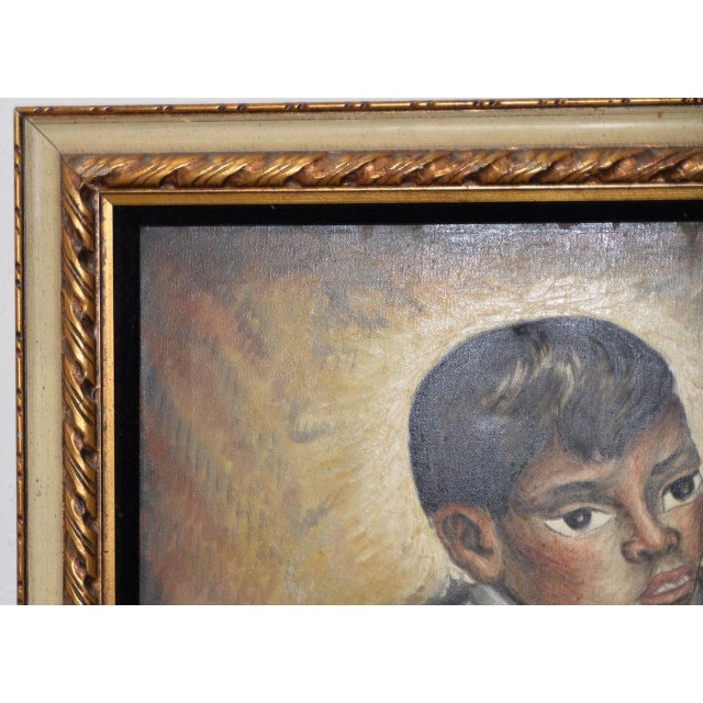 Mid-Century Modern Jesus Ortiz Tajonar (1919-1990) Boy W/Papier-Mâché Animal Warrior Mask C.1950s For Sale - Image 3 of 8