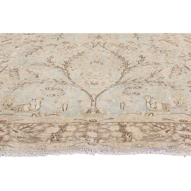 Distressed Antique Persian Tabriz Rug - 06'03 X 09'07 For Sale - Image 4 of 9