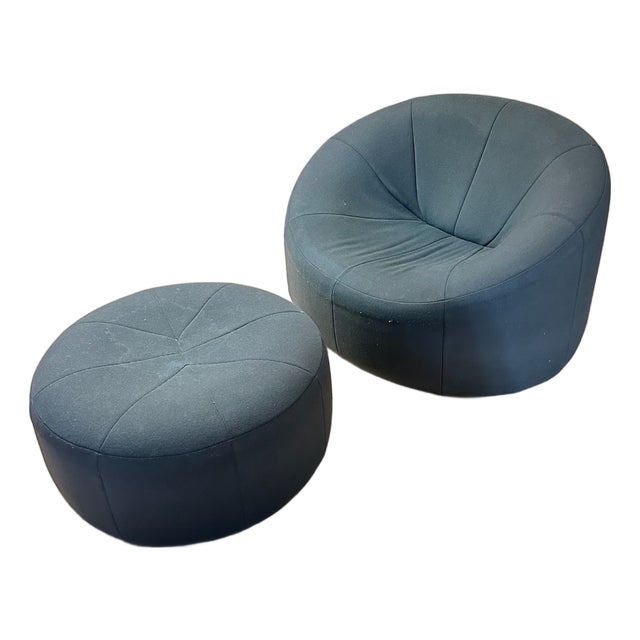 Ligne Roset Pierre Paulin Pumpkin Chair & Ottoman Set For Sale