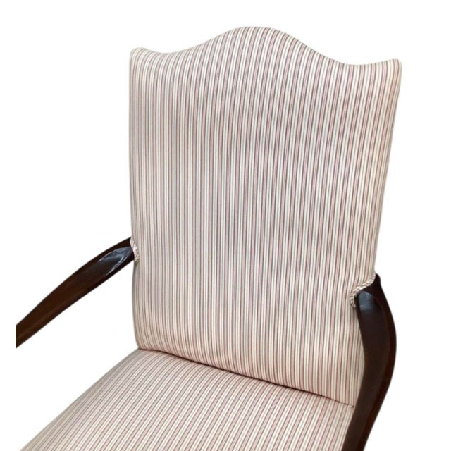 Elegant Antique Mahogany Armchair With Classic Edwardian Lines For Sale - Image 4 of 7