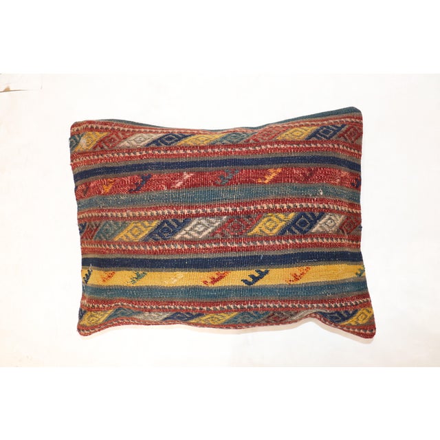 Late 20th Century Striped Vintage Kilim Pillow For Sale - Image 5 of 5
