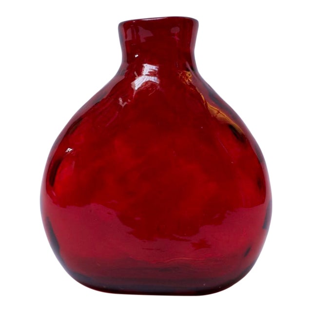 Vintage Italian Handblown Ruby Red Glass Vase Chairish