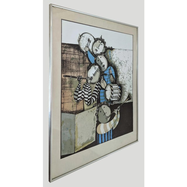 Mid-Century Modern Vintage Original Graciela Rodo Boulanger Four Musicians Graphic Art Print For Sale - Image 3 of 13