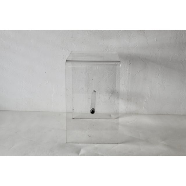 Modern 1980s Vintage Modern Lucite Acrylic Waterfall Side Table For Sale - Image 3 of 12