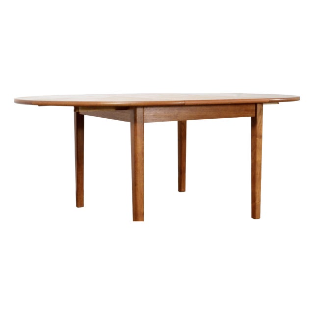 Mid-Century Danish Teak Extendable Dining Table, 1960s For Sale