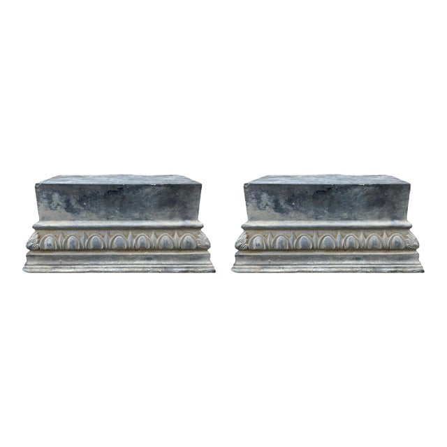 Pair of 19th Century English Bluestone Capitals | Chairish