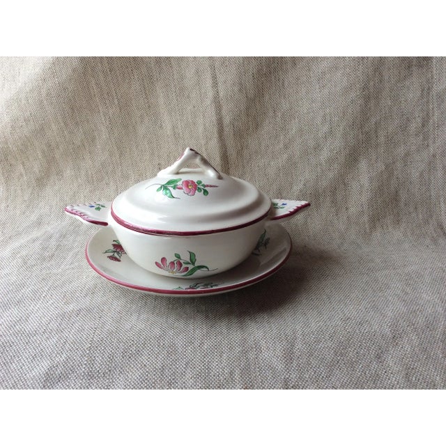 Rare French Luneville Faience Covered Pâté Dish With Underplate - K&g Old Strasbourg Pattern, C. 1920 For Sale - Image 9 of 10